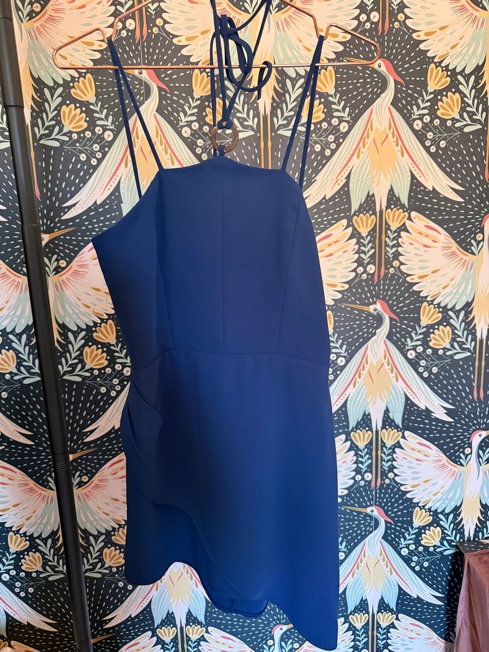 Amanda Uprichard navy blue halter cocktail dress sz S